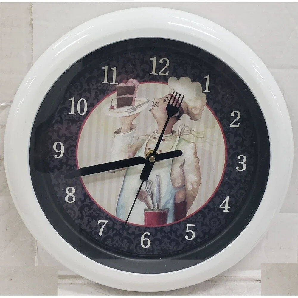 Round Plastic Kitchen Wall Clock, 12